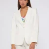 Mujer Vilagallo Chaqueta Algodon Lino Blanco