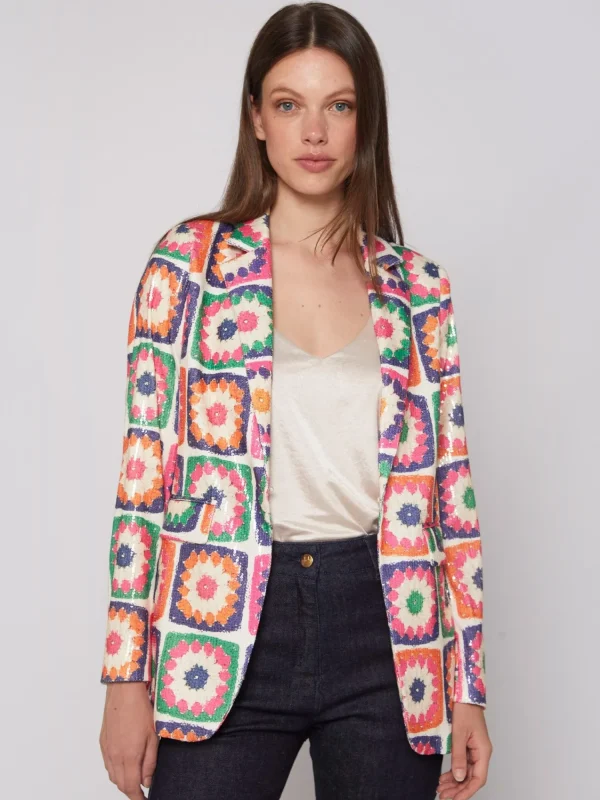 Mujer Vilagallo Chaqueta Andrea Crochet Sequins