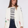 Mujer Vilagallo Chaqueta Bordada Punto Blanco Perfect Fit