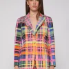 Mujer Vilagallo Chaqueta Cuadro Multicolour