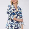 Mujer Vilagallo Chaqueta Estampado Ikat Azul