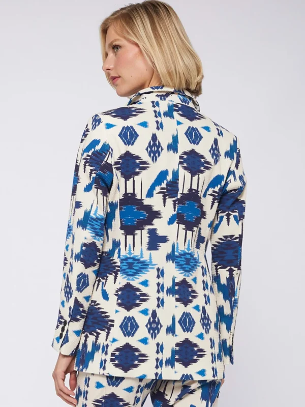 Mujer Vilagallo Chaqueta Estampado Ikat Azul