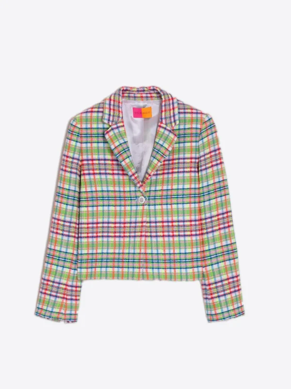 Mujer Vilagallo Chaqueta Imma Neon Check