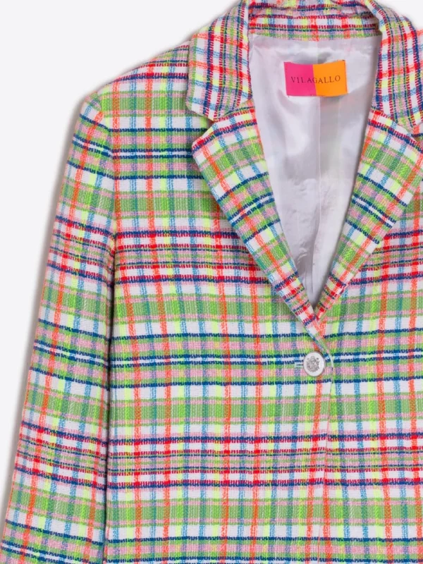 Mujer Vilagallo Chaqueta Imma Neon Check