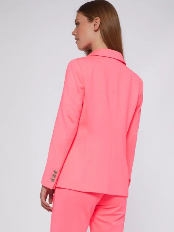 Mujer Vilagallo Chaqueta Punto Rosa Fluor