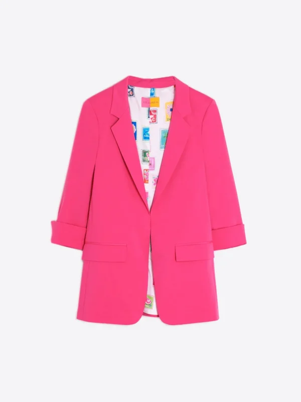 Mujer Vilagallo Chaqueta Punto Rosa Perfect Fit