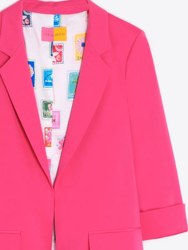 Mujer Vilagallo Chaqueta Punto Rosa Perfect Fit