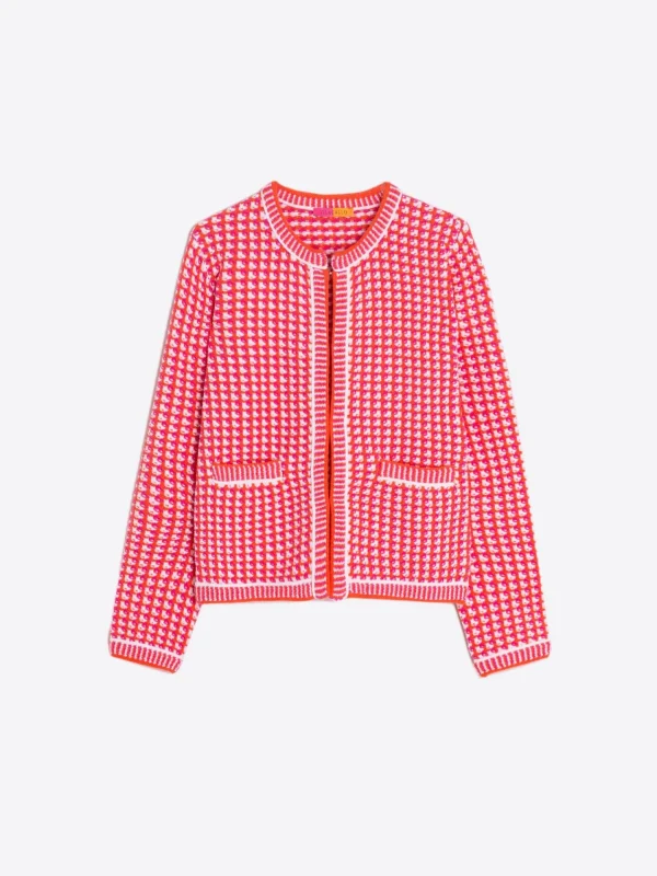 Mujer Vilagallo Chaqueta Punto Tweed Rosa Naranja