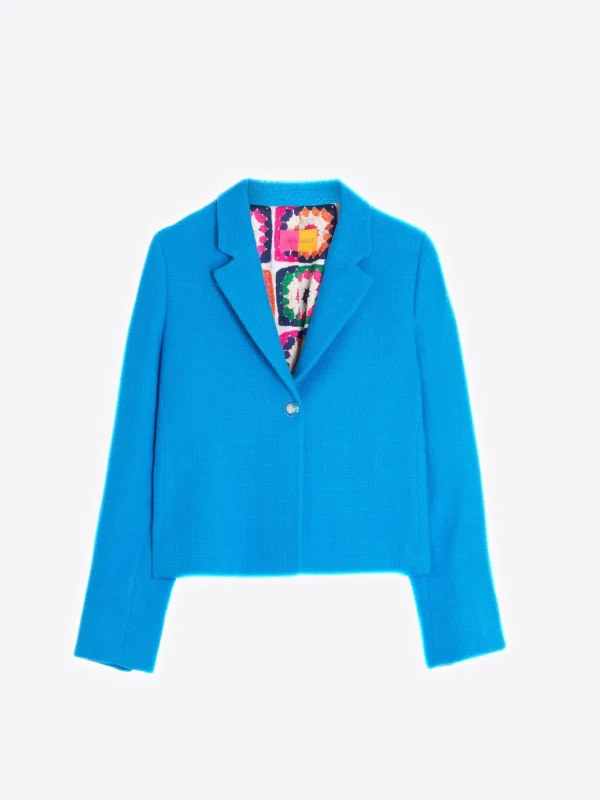 Mujer Vilagallo Chaqueta Tweed Azul