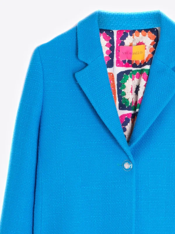 Mujer Vilagallo Chaqueta Tweed Azul