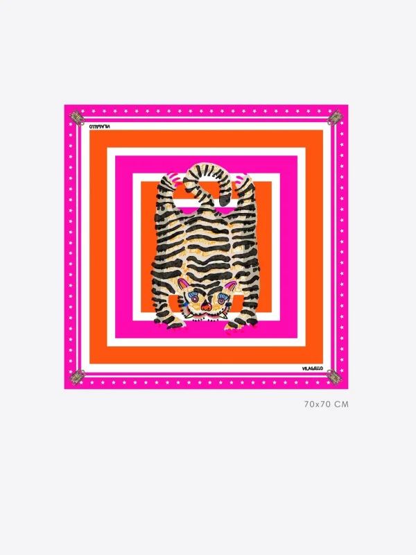 Mujer Vilagallo Foulard Seda Tigre 70Cm