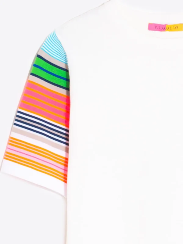 Mujer Vilagallo Jersey Blanco Mangas Multicolour