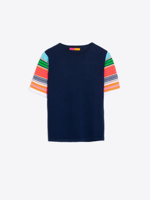 Mujer Vilagallo Jersey Navy Mangas Multicolour