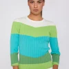 Mujer Vilagallo Jersey Punto Canale Colour Block Verde