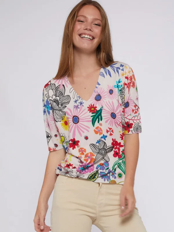 Mujer Vilagallo Jersey Punto Estampado Flores