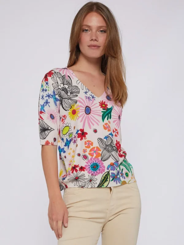 Mujer Vilagallo Jersey Punto Estampado Flores