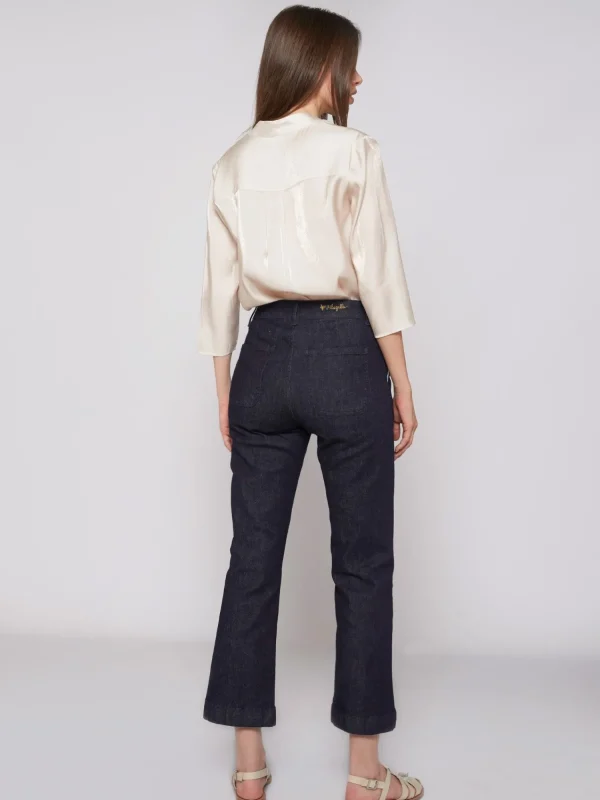 Mujer Vilagallo Pantalon Amelie Dark Denim