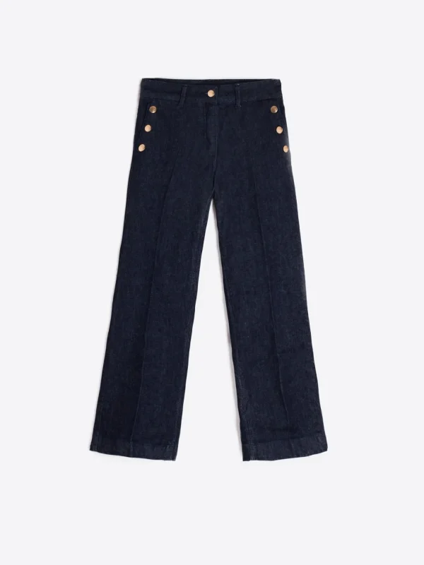 Mujer Vilagallo Pantalon Amelie Dark Denim