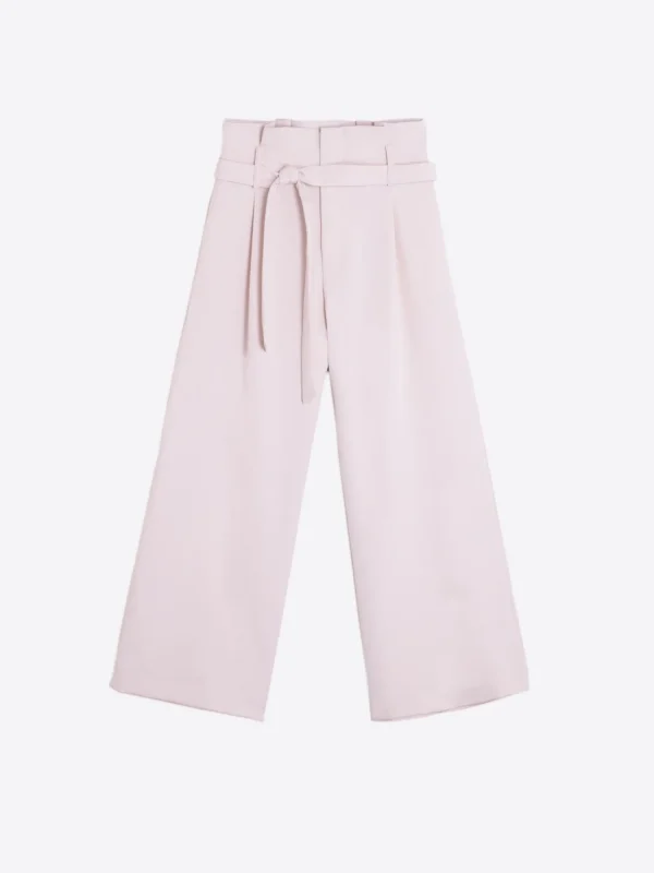 Mujer Vilagallo Pantalon Ancho Pinzas Crep Crudo