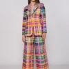 Mujer Vilagallo Pantalon Brisa Multicolour Check Gabardi