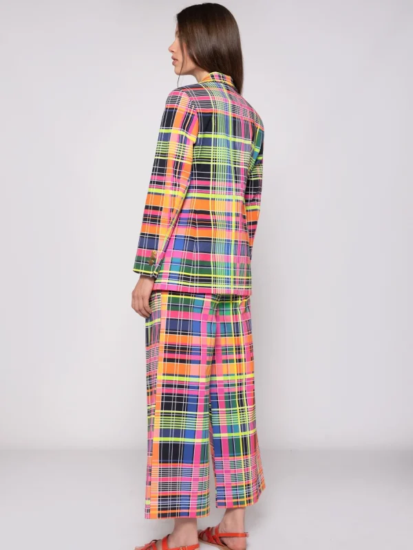 Mujer Vilagallo Pantalon Brisa Multicolour Check Gabardi