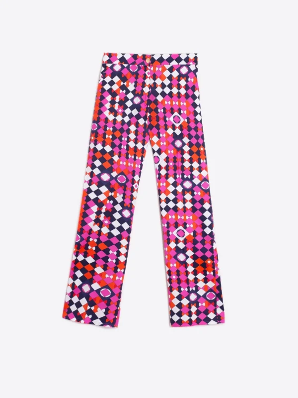 Mujer Vilagallo Pantalon Geometrico Algodon