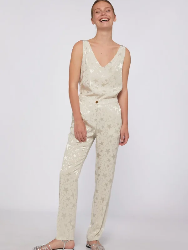 Mujer Vilagallo Pantalon Jacquard Estrellas