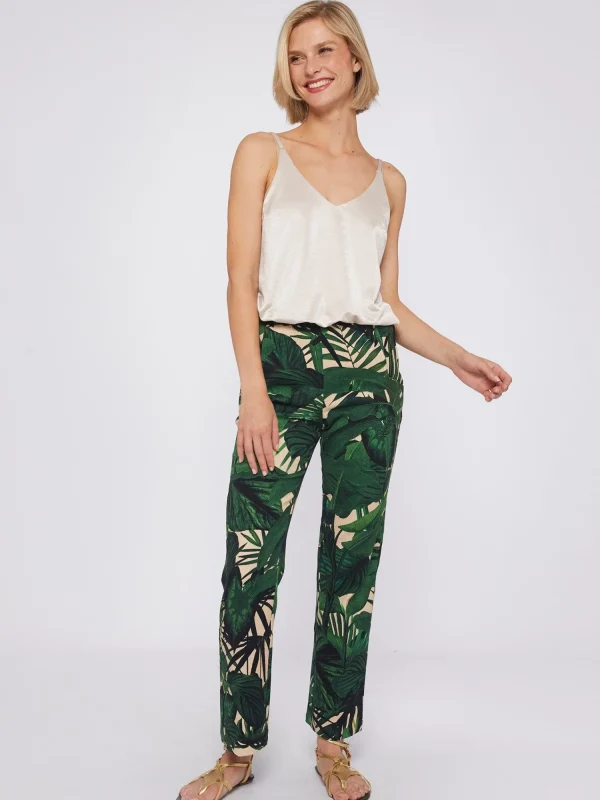 Mujer Vilagallo Pantalon Lidia Maxi Tropical Print