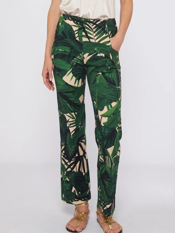 Mujer Vilagallo Pantalon Lidia Maxi Tropical Print