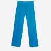 Mujer Vilagallo Pantalon Lino Azul