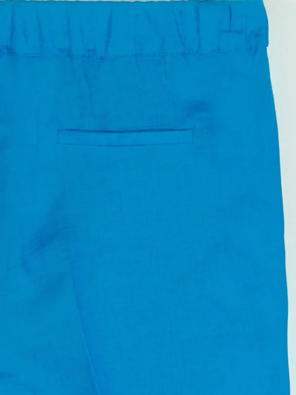 Mujer Vilagallo Pantalon Lino Azul