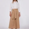 Mujer Vilagallo Pantalon Marie Beige Poplin