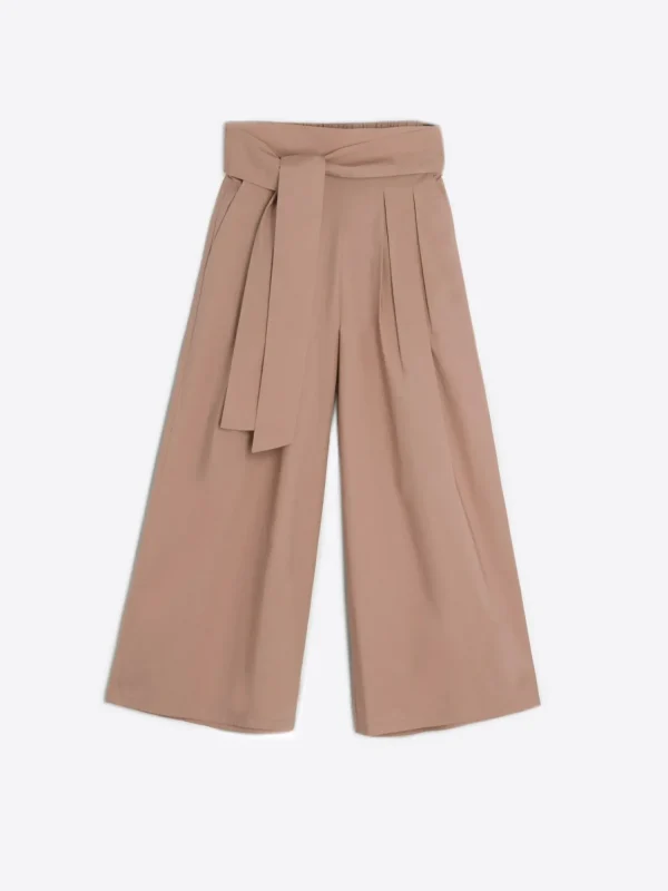 Mujer Vilagallo Pantalon Marie Beige Poplin