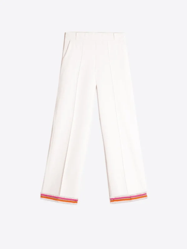 Mujer Vilagallo Pantalon Punto Blanco Con Pasaman