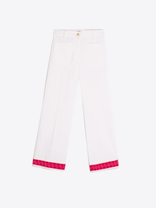 Mujer Vilagallo Pantalon Punto Blanco Con Pasaman Perfect Fit