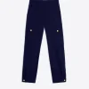 Mujer Vilagallo Pantalon Punto Cargo Navy Perfect Fit