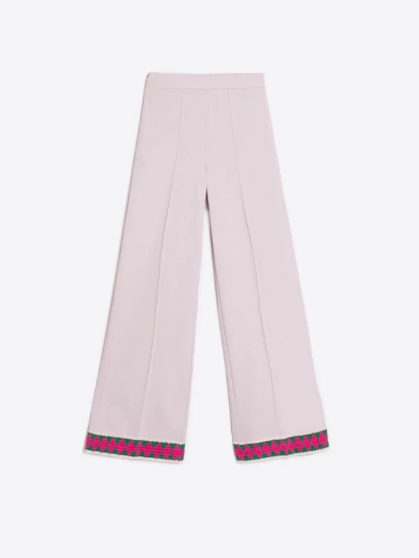 Mujer Vilagallo Pantalon Punto Marfil Pasaman