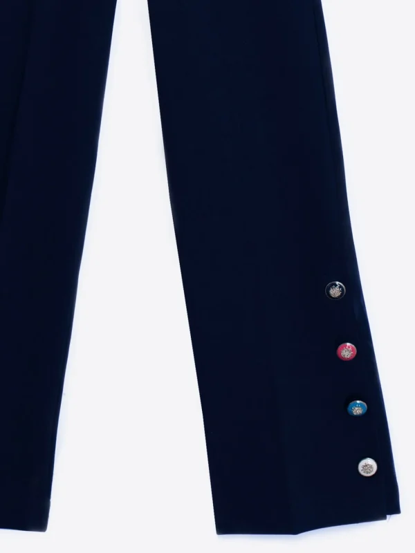 Mujer Vilagallo Pantalon Punto Navy Perfect Fit