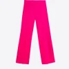 Mujer Vilagallo Pantalon Rosa Punto Botones Perfect Fit