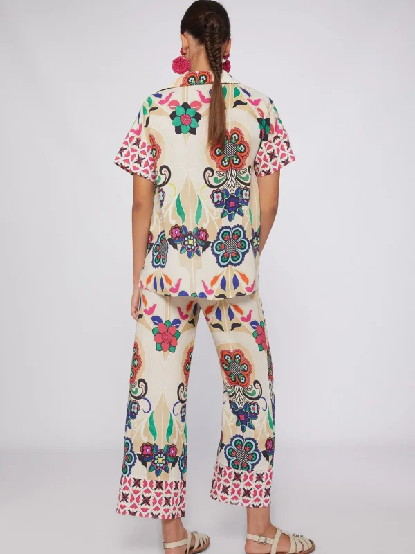 Mujer Vilagallo Pantalon Sandra Floral Noveau