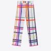 Mujer Vilagallo Pantalon Tiffany Check Watercolour Print