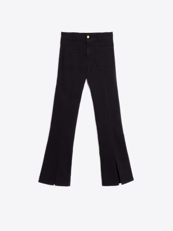 Mujer Vilagallo Pantalon Vaquero Negro Abertura