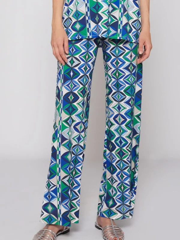 Mujer Vilagallo Pantalon Venus Punto Estampado Geometrico