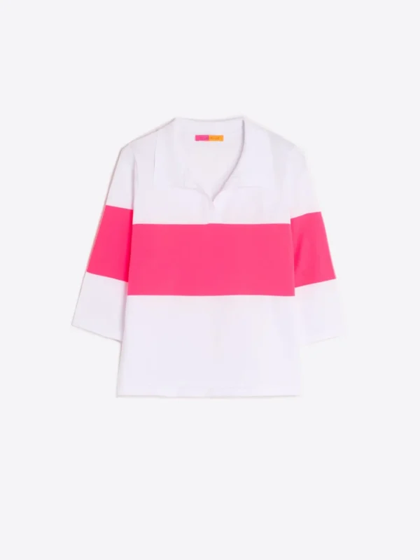 Mujer Vilagallo Polo Punto Banda Rosa Fluor