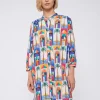 Mujer Vilagallo Vestido 100% Lino Estampado Palmera
