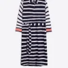 Mujer Vilagallo Vestido Adriana Ecru Navy Stripe Knit