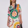 Mujer Vilagallo Vestido Algodon Satin Suzani Print
