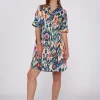 Mujer Vilagallo Vestido Camisero Algodon Estampado Ikat