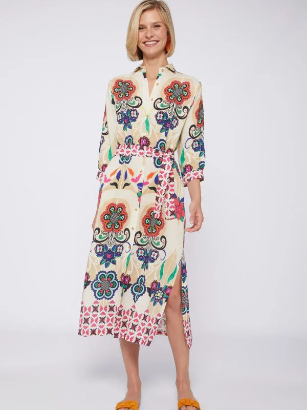 Mujer Vilagallo Vestido Camisero Floral Noveau Print