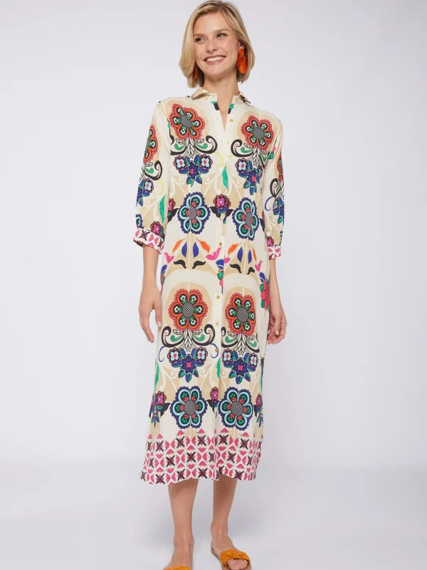 Mujer Vilagallo Vestido Camisero Floral Noveau Print